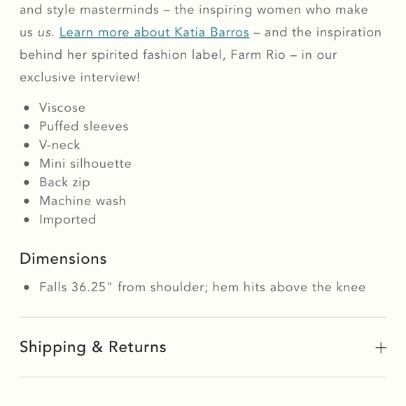 ANTHROPOLOGIE Farm Rio Ariyah Mini Dress, size XS - Picture 5 of 5